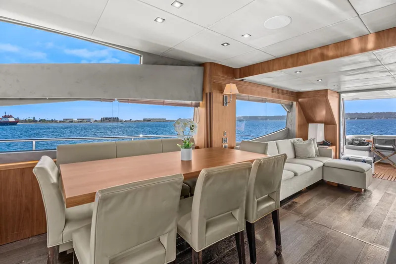 Slide: The Image of Luxurious interior of 2014 Sunseeker 75 Yacht with ocean view. - 10