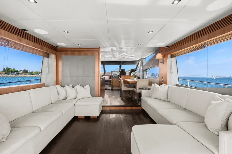 Slide: The Image of Luxurious interior of 2014 Sunseeker 75 Yacht with panoramic ocean views. - 4