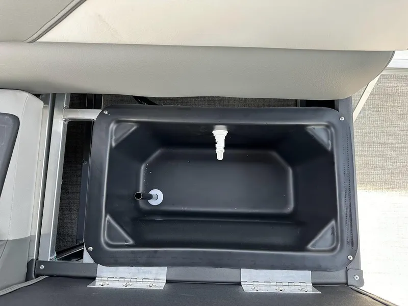 Slide: The Image of 2024 Tahoe Pontoon Sport Cruise Bow Fish livewell compartment. - 33