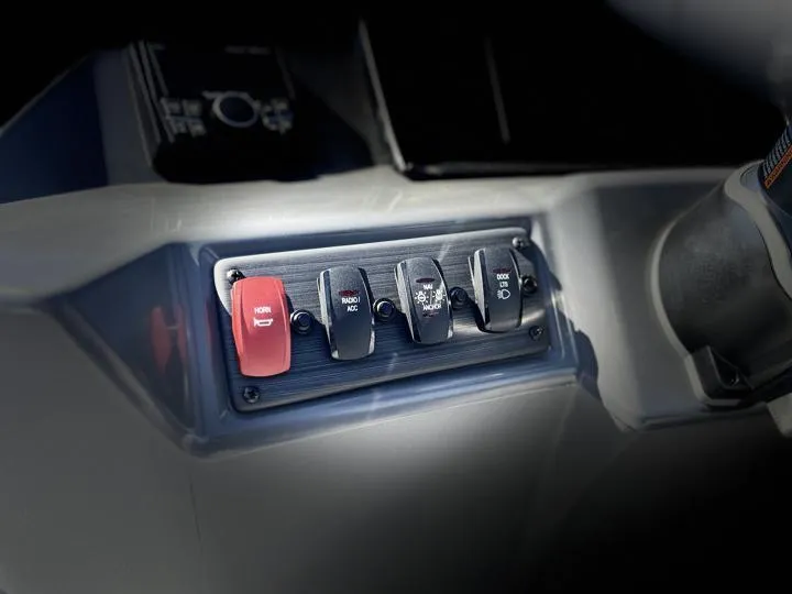 Slide: The Image of Control panel of 2024 Bennington S 20 SSR pontoon boat with switches. - 21