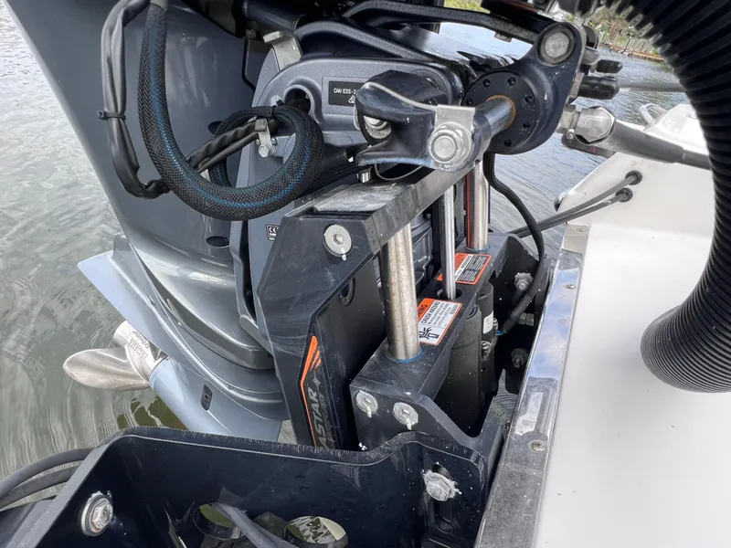 Slide: The Image of 2020 Crevalle 26 HCO Yamaha 300 outboard motor close-up. - 23
