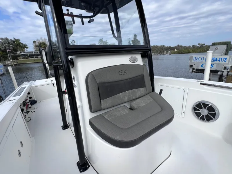 Slide: The Image of 2020 Crevalle 26 HCO Yamaha 300 boat, featuring a comfortable seating area. - 43