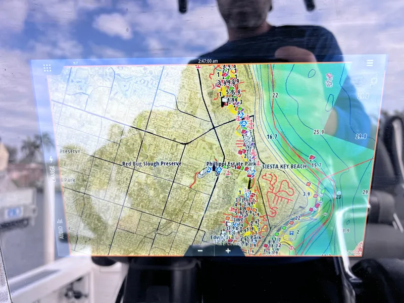 Slide: The Image of Navigation screen on a 2020 Crevalle 26 HCO Yamaha 300 boat. - 48