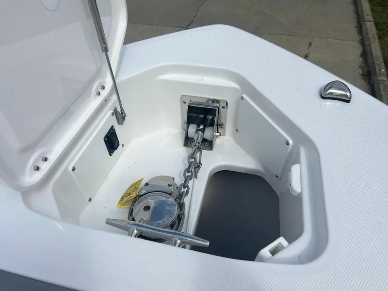 Slide: The Image of Anchor compartment of 2024 Everglades 285 Center Console boat. - 37