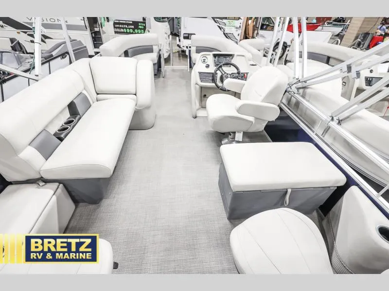 Slide: The Image of 2024 Vista Fish 20 boat interior with plush seating and modern helm at Bretz RV & Marine. - 15