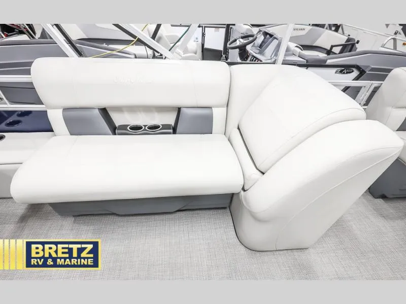 Slide: The Image of 2024 Vista Fish 20 boat interior with white seating and cup holders at Bretz RV & Marine. - 19