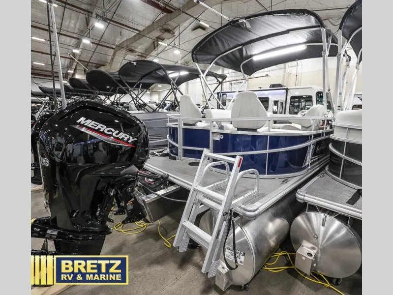 Slide: The Image of 2024 Vista Fish 20 pontoon boat with Mercury engine at Bretz RV & Marine showroom. - 5
