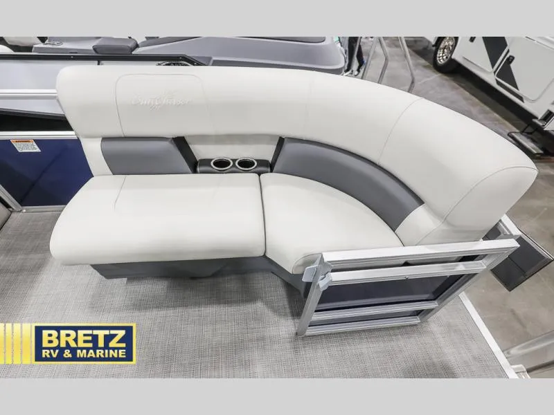 Slide: The Image of 2024 Vista Fish 20 boat seating with cup holders at Bretz RV & Marine showroom. - 9