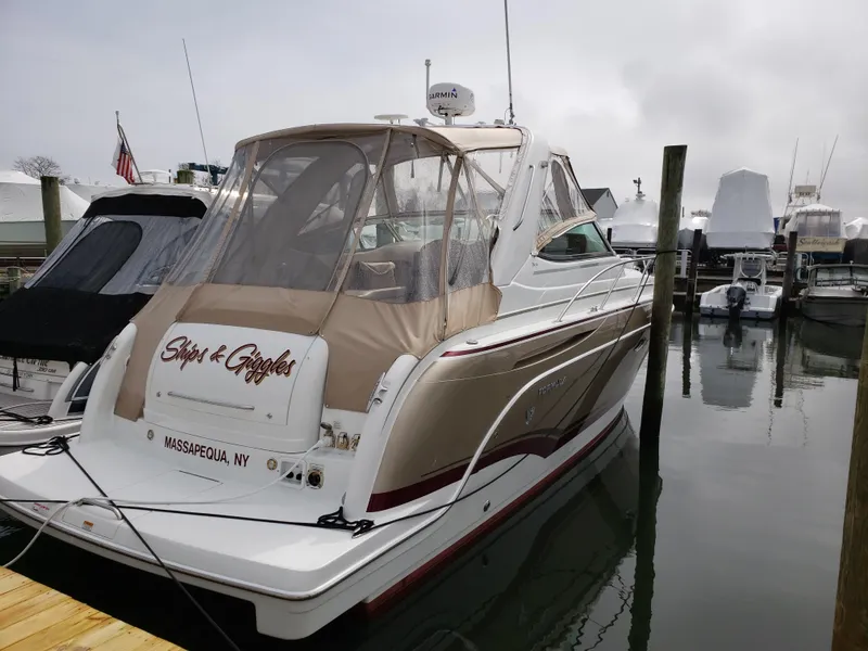 Slide: The Image of 2012 Formula 34 Cruiser docked at a marina in Massapequa, NY. - 2