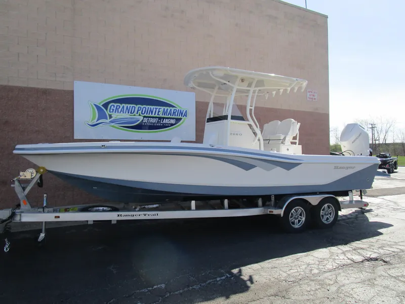 The Image of 2024 Ranger 2660 Bay boat on trailer at Grand Pointe Marina. - 0