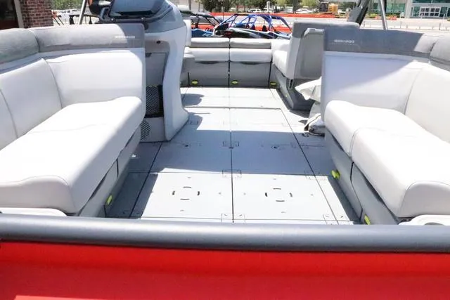 Slide: The Image of 2024 Sea-Doo Switch® Cruise 18 interior with spacious seating and modern design. - 10