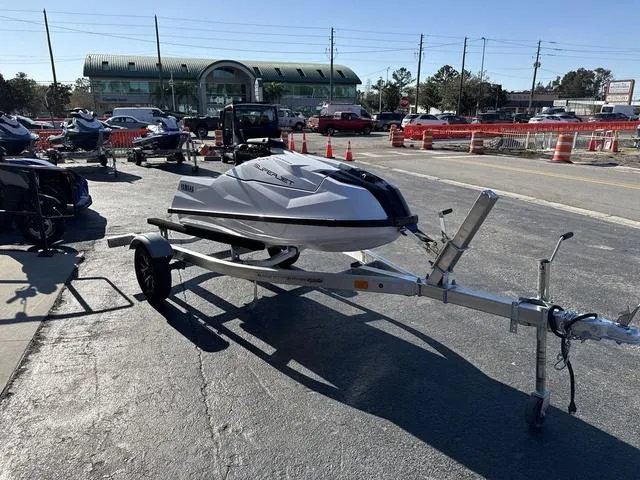 Slide: The Image of 2023 Yamaha WaveRunner SuperJet on trailer in parking lot. - 8