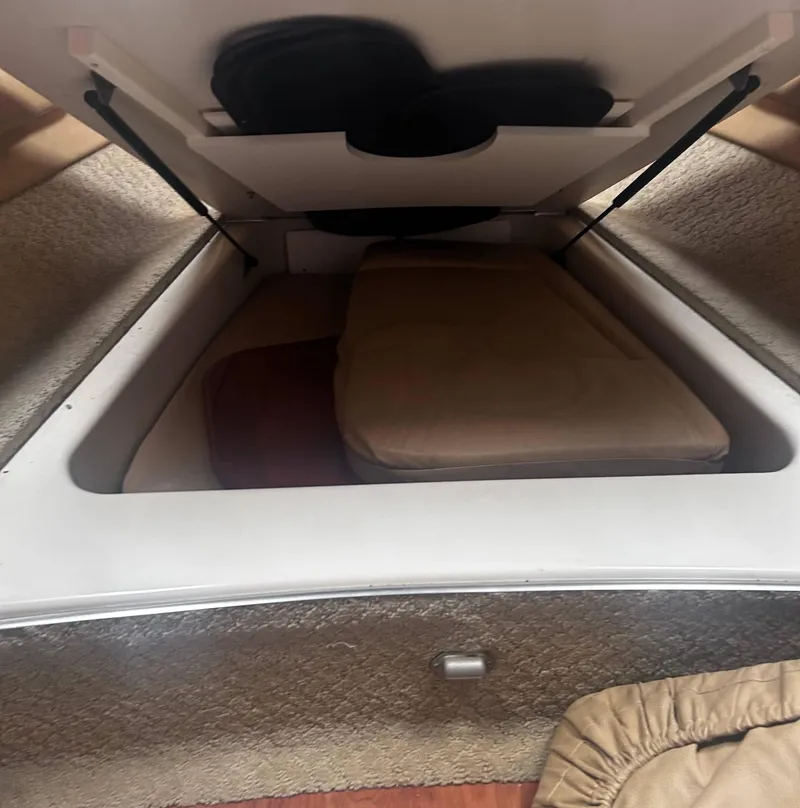 Slide: The Image of Storage compartment in 2009 Formula 400 Super Sport boat with cushions. - 26