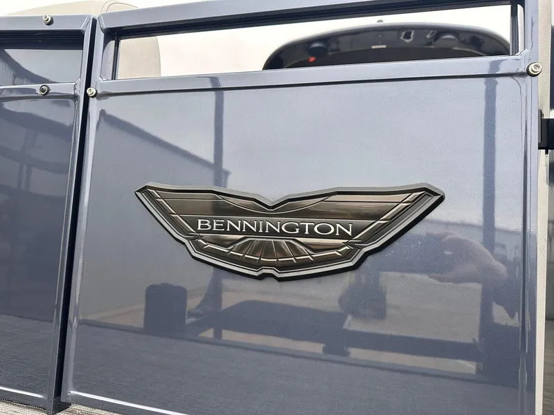 Slide: The Image of 2024 Bennington 23 RXSBA logo on sleek blue panel. - 9