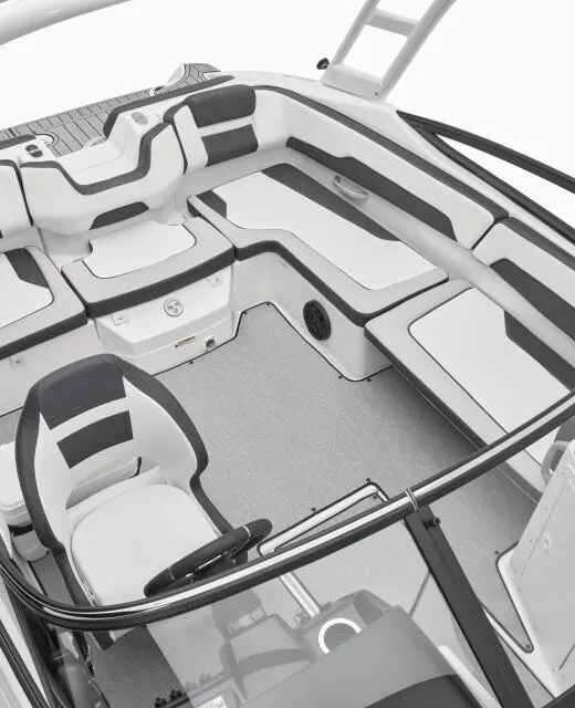 Slide: The Image of 2024 Yamaha AR195 19FT boat interior with sleek seating and modern design. - 5