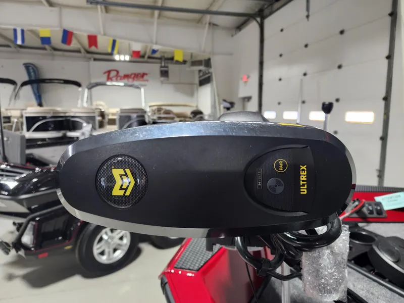 Slide: The Image of 2024 Ranger RT178 boat with Ultrex trolling motor in showroom. - 4