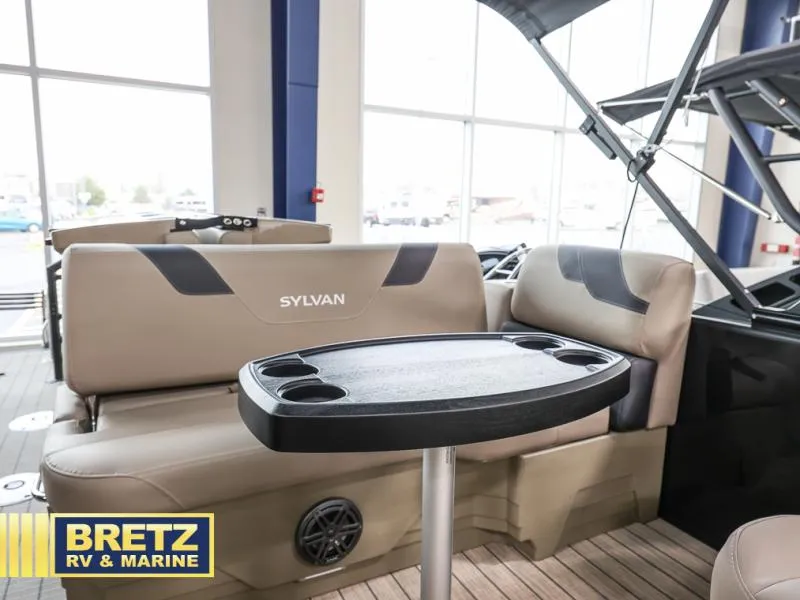 Slide: The Image of 2024 L-5 DLZ DH BAR boat interior with seating and table at Bretz RV & Marine. - 11