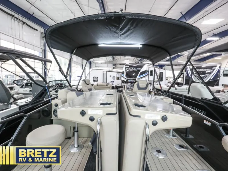 Slide: The Image of 2024 L-5 DLZ DH BAR boat interior at Bretz RV & Marine showroom. - 15