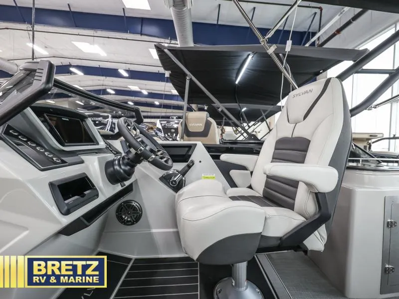 Slide: The Image of 2024 G3 CLZ DC boat interior with steering wheel and captain's chair at Bretz RV & Marine. - 10