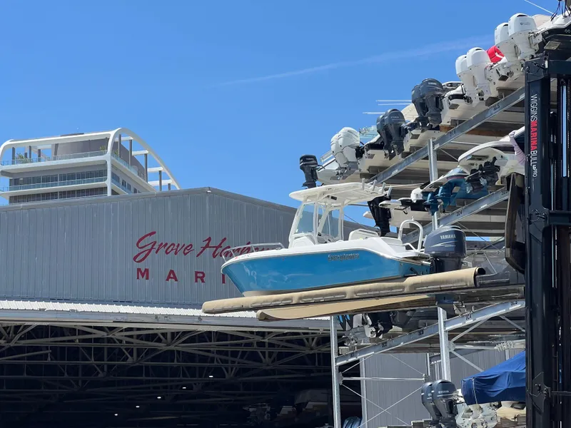 Slide: The Image of 2009 Everglades 210CC boat at Grove Harbor Marina storage facility. - 18