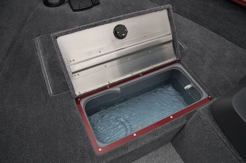 Slide: The Image of 2025 Tracker Super Guide V-16 SC livewell compartment with water. - 12