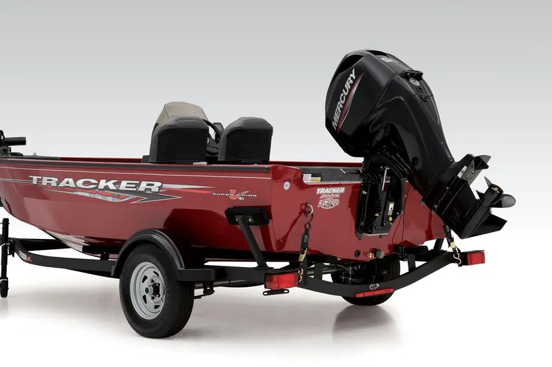 Slide: The Image of 2025 Tracker Super Guide V-16 SC fishing boat with Mercury outboard motor. - 29