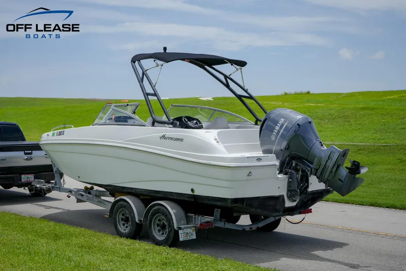 Slide: The Image of 2020 Hurricane 217 SD boat on trailer, ready for transport. - 9