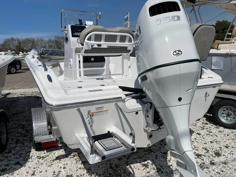 Slide: The Image of 2024 Sea Pro 202 Center Console boat with 150 HP engine, rear view. - 5