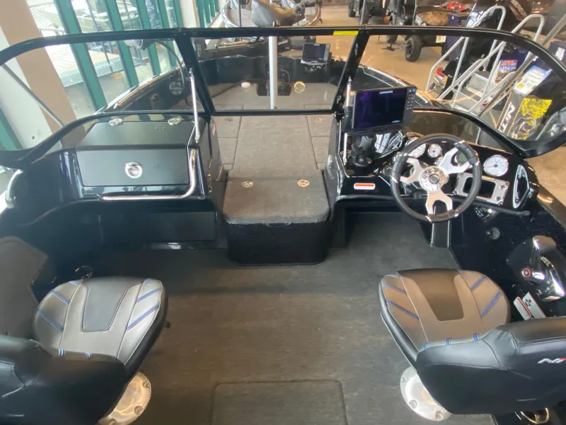 Slide: The Image of 2024 Nitro ZV19 Sport Pro boat interior with dual seats and modern dashboard. - 4