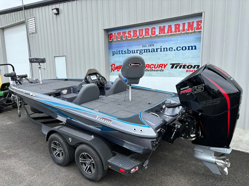 Slide: The Image of 2024 Triton 19 TrX bass boat at Pittsburg Marine dealership. - 17