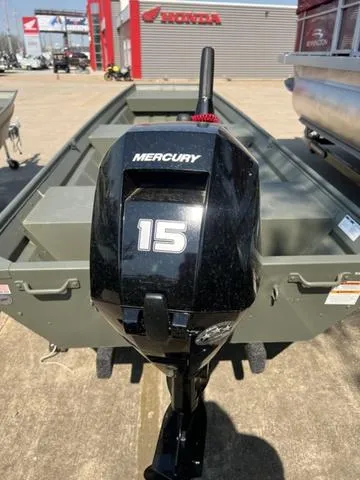 Slide: The Image of 2023 Polar Kraft DKJ1436 boat with Mercury 15 HP outboard motor. - 4