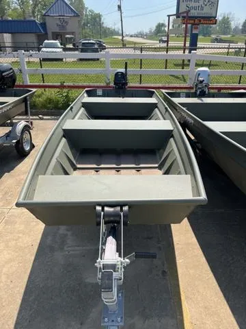 Slide: The Image of 2023 Polar Kraft DKJ1436 aluminum fishing boat on trailer. - 6