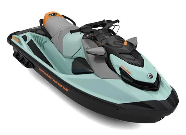 Slide: The Image of 2024 Sea-Doo Waverunner PWC WAKE 170 in mint green and black design. - 1