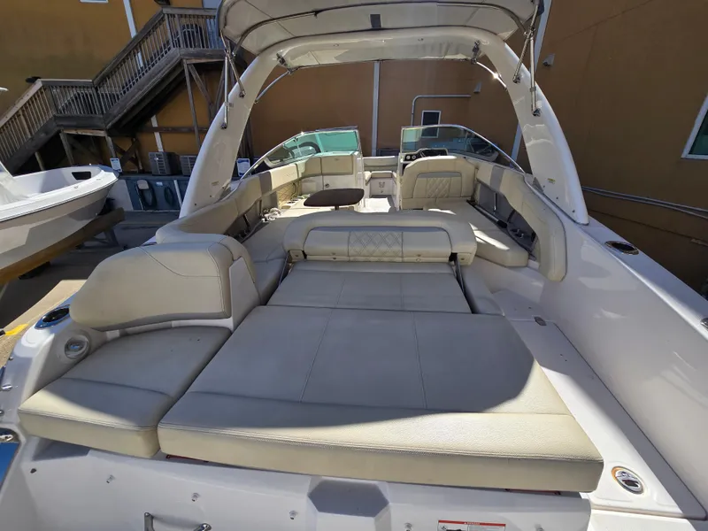 Slide: The Image of 2019 Regal 26 OBX boat interior with spacious seating and modern design. - 33