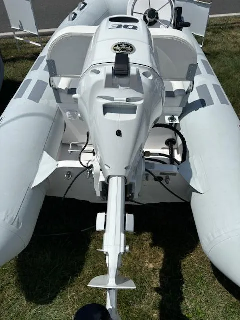 Slide: The Image of 2024 Inmar 360RYS inflatable boat with outboard motor, top view. - 4