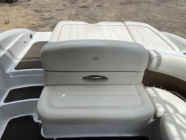 Slide: The Image of 2008 Cobalt 222 boat with white leather seating and spacious deck. - 10
