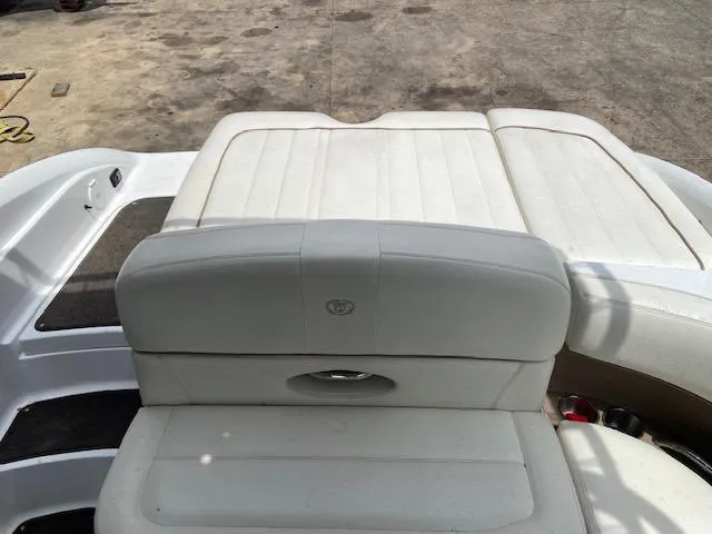 Slide: The Image of 2008 Cobalt 222 boat with white leather seating and sun pad. - 12