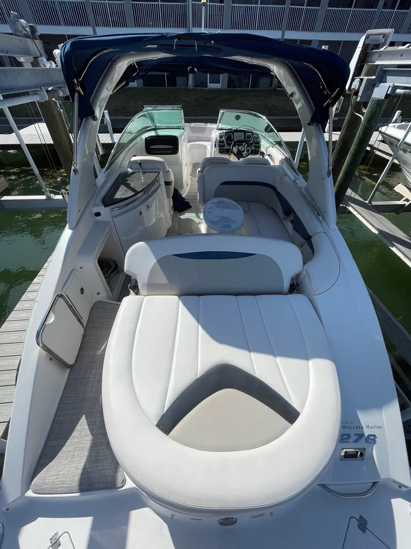 Slide: The Image of 2009 Chaparral 276 SSX boat with spacious seating and modern design. - 2