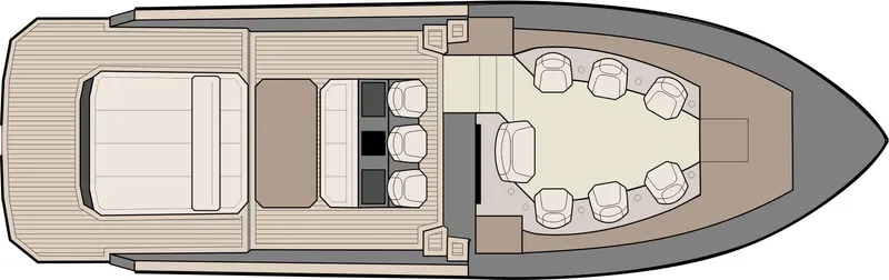 Slide: The Image of Top view layout of 2025 Focus Forza 37 boat interior design. - 42