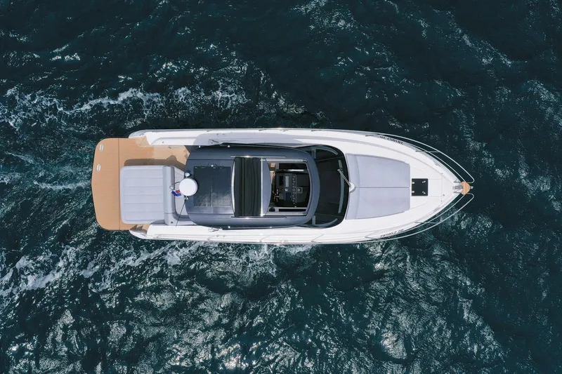 Slide: The Image of Aerial view of 2025 Focus Power 36 yacht cruising on the ocean. - 8