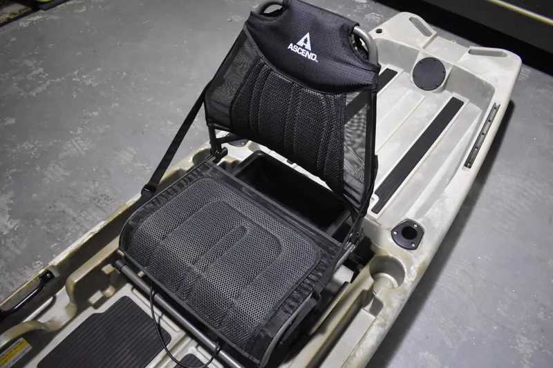 Slide: The Image of 2024 Ascend 128X Yak-Power Sit-On kayak with comfortable mesh seat design. - 11