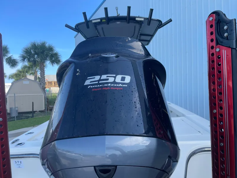 Slide: The Image of 2017 Pathfinder 2300 HPS boat with a 250 horsepower engine. - 17