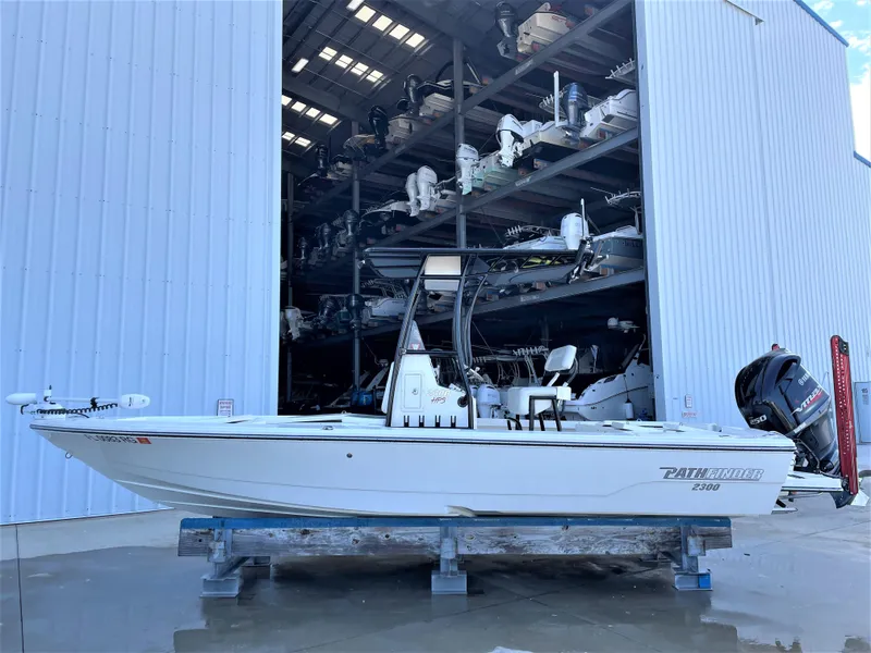 Slide: The Image of 2017 Pathfinder 2300 HPS boat in storage facility. - 4