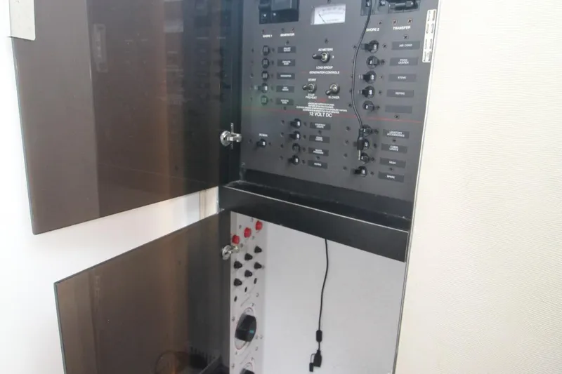 Slide: The Image of Electrical control panel inside a 1998 Wellcraft 3200 Martinique boat. - 31