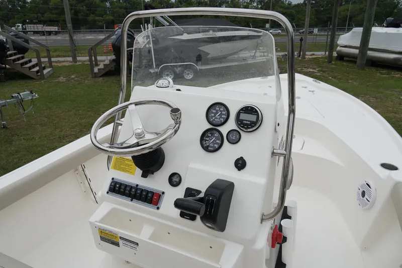 Slide: The Image of 2024 Key West 188 Bay Reef boat console with instruments. - 3