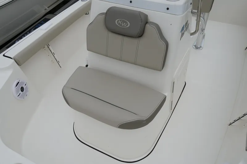 Slide: The Image of 2024 Key West 188 Bay Reef boat seat in gray leather. - 6