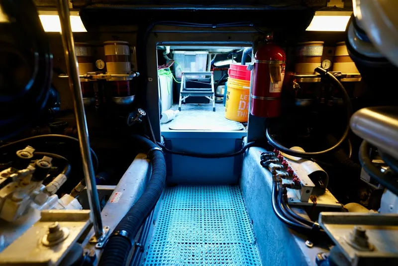 Slide: The Image of Engine room of a 2002 Sea Ray 480 Sedan Bridge yacht. - 47