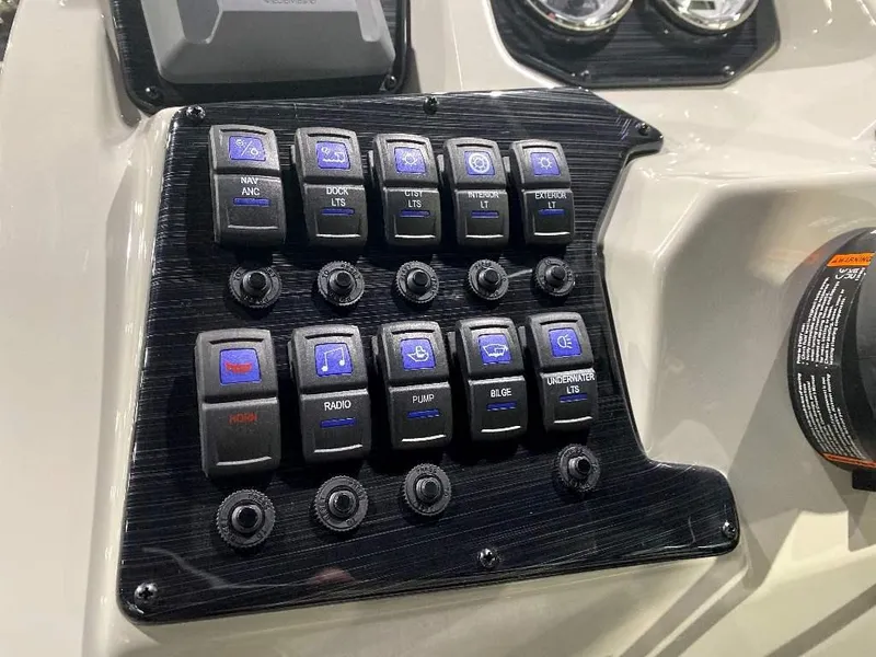 Slide: The Image of Control panel of 2024 SunChaser Geneva 24 SB DH pontoon boat. - 18