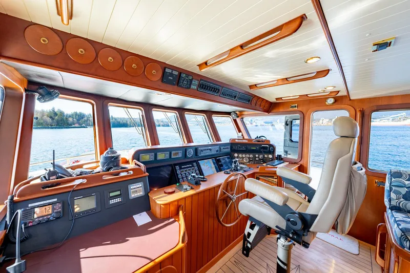 Slide: The Image of Luxurious North Sea Trawler 2002 interior with modern navigation equipment and panoramic windows. - 19
