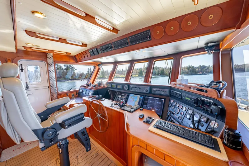 Slide: The Image of Bridge of 2002 North Sea Trawler with navigation equipment and captain's chair. - 20
